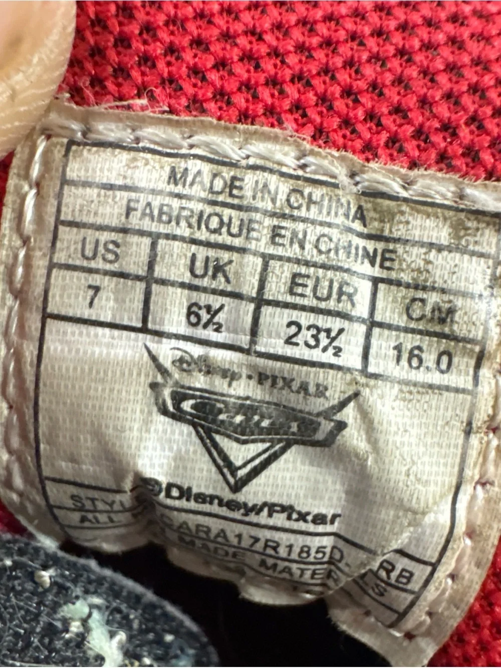 Kids Black & Red Lightning McQueen Sneakers